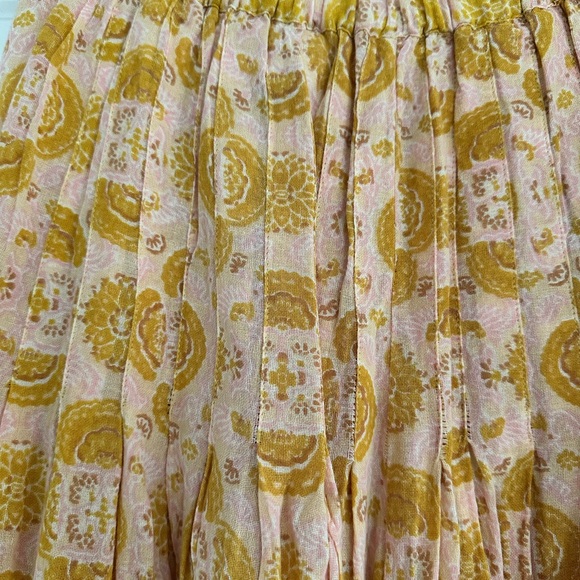 Free people river run wide pants, Boho Yellow and Cream, XS, pre owned - Picture 4 of 8